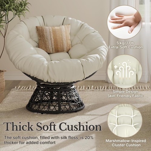 Yaheetech rattan papasan moon - rattan,