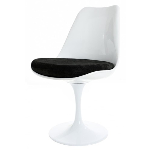White tulip swivel side chair - white,