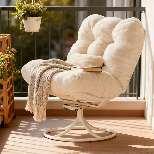 White 360 degree swivel plush - degree,